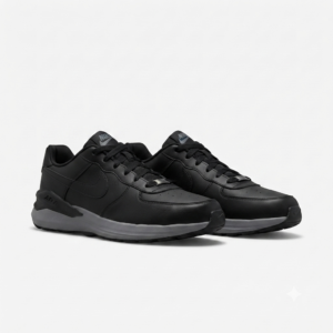 Nike Air Force 1 black sneakers with grey sole